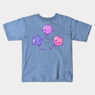 Kawaii Kitty Balloons Kids T-Shirt